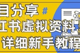 小红书虚拟资料变现完整教程 0基础新手可操作附资料包