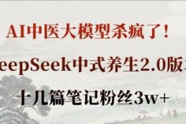 用DeepSeek中医大模型做中式养生内容 十几篇笔记涨粉3万+
