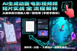AI生成动画短片全流程教程 从剧本分镜到人物一致性实操教学