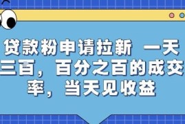 正规贷款粉申请拉新项目实操玩法 零成本当日即可获收益
