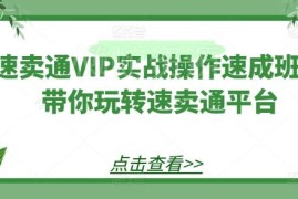 速卖通VIP实战操作速成班 选品物流定价全流程实操教学