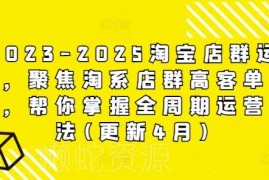 2023-2025淘系店群高客单玩法 全周期运营实操打法教程