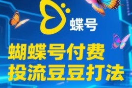 2025蝴蝶号豆豆付费投流打法 新手撬动自然流实操教程
