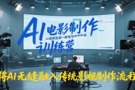 AI电影制作训练营 掌握AI视频生成剪辑 融入传统影视制作全流程