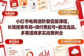 2026小红书电商进阶课 长尾布局微付费起号多赛道实战拆解