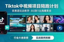 TikTok中视频全流程玩法教学 多赛道实操从0到1出海赚美金
