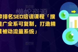 SEO搜索引擎排名培训课程 全链路实操打造精准被动流量系统