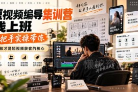 短视频编导线上集训营 实操教学掌握短视频获客投放核心方法