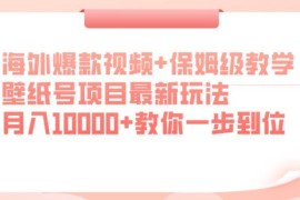适合新人的壁纸号最新玩法 海外爆款视频操作保姆级教学