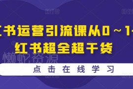 小红书运营引流从0到1实操课 定位养号发稿全流程干货汇总