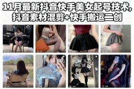 11月最新抖音快手美女号起号技术 混剪搬运二创实操技巧