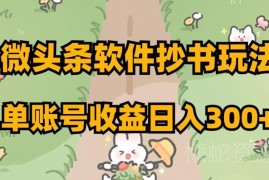 微头条软件抄书玩法详解 单账号日入300+实操攻略分享