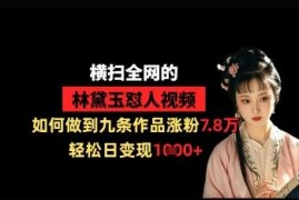林黛玉怼人爆款短视频玩法 9条作品涨粉7万+日入千元实操教程