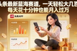 头条蓝海创作副业项目解析 新手每天10分钟即可实现月入过万