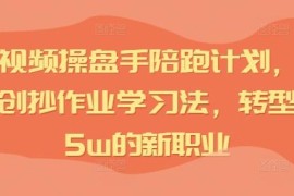 零基础可学IP短视频操盘手陪跑计划 抄作业学习法助力转型高薪职业