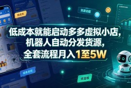 2026拼多多虚拟小店低成本启动 自动发货运营全流程指南