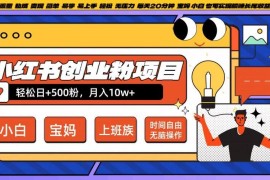 小红书创业粉引流项目操作教程 新手每日20分钟获粉赚长尾收益