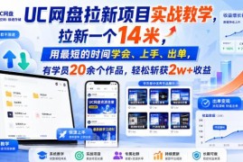 UC网盘拉新项目实战教学 4天快速掌握全流程实现出单变现