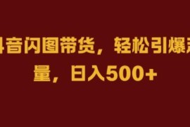 抖音闪图图文带货实操教程 零实拍零混剪快速起号涨粉出单