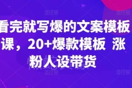 20+爆款文案模板课 覆盖涨粉人设带货多场景创作需求