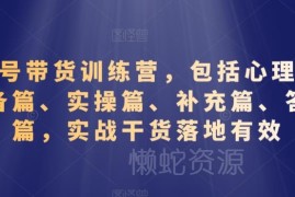 视频号带货全流程实战训练营 从入门到落地实操干货教程