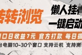 转转浏览挂机项目详解 单窗口日收益7元可多开官方直接打款