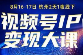 8月视频号IP变现线下课 矩阵投放引流转化全流程SOP精讲