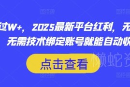2025年最新平台红利网赚项目 无本金无技术绑定账号即可创收