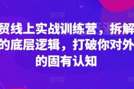 外贸线上实战训练营教程 拆解行业底层逻辑打破固有认知