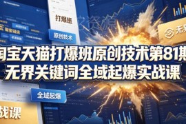 淘宝天猫第81期无界关键词全域起爆实战课 实操运营教程