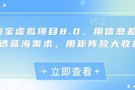 淘宝虚拟项目8.0实操教程 靠信息差抓蓝海需求矩阵提收益