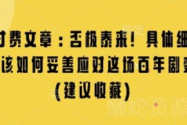 2024年末百年剧变应对指南 个人发展趋势付费内容解析