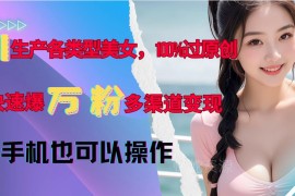 AI制作美女类内容实操教程 过原创快速涨粉多渠道变现新手可做