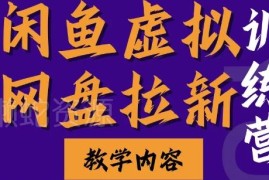 闲鱼虚拟类目搭配网盘拉新实操教程 打造长期稳定被动收入