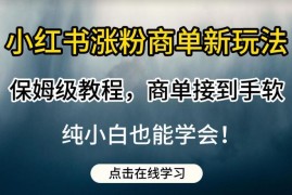 小红书涨粉接商单实操教程 新手可上手的低门槛副业玩法