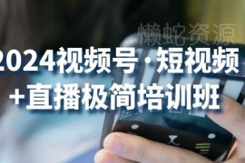 2024视频号短视频+直播极简培训班 实操技巧抓流量红利风口