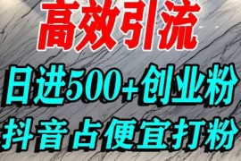 抖音引流创业粉实操教程 巧用用户心理单日可获500+精准流量