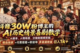 抖音30W粉博主亲授AI历史情景喜剧制作与多渠道变现方法