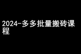 2024拼多多批量搬砖实操课程 规则选品起号运营全流程教学