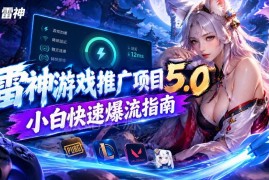 雷神游戏推广项目5.0实操指南 小白零基础快速爆流增收教程