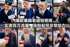暴躁老道爆款短视频玩法拆解 百万流量涨粉起号实操教程