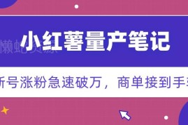 小红书正念打卡量产笔记实操 新号快速涨粉接商单玩法拆解