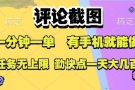 0.5元每条的评论截图赚钱项目 手机可做上手快收益无上限
