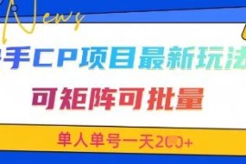 快手CP交友赛道最新实操玩法 可矩阵批量操作单人单号日入200+
