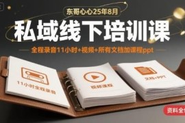 2025年8月东哥心心私域线下培训课 含全程录音视频及全配套资料
