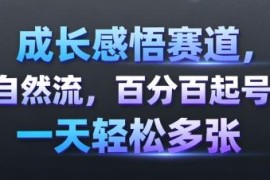 成长感悟赛道纯自然流起号攻略 高起号率多变现模式详解