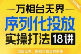 万相台无界序列化投放18讲实战课 淘系电商运营进阶学习教程
