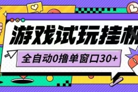 无需高配置的零撸小游戏试玩挂机项目 单窗口收益30+可矩阵放大