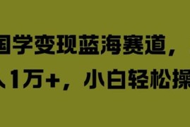 2024王阳明心学国学变现蓝海项目 小白可操作低门槛副业玩法