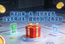 新上线挂机涨金币项目玩法 无需手动操作提现秒到享额外奖励